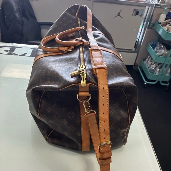 Rare Louis Vuitton Monogram Keepall Bandouliere 60 Boston bag M41422 PVC Brown - Picture 9 of 16